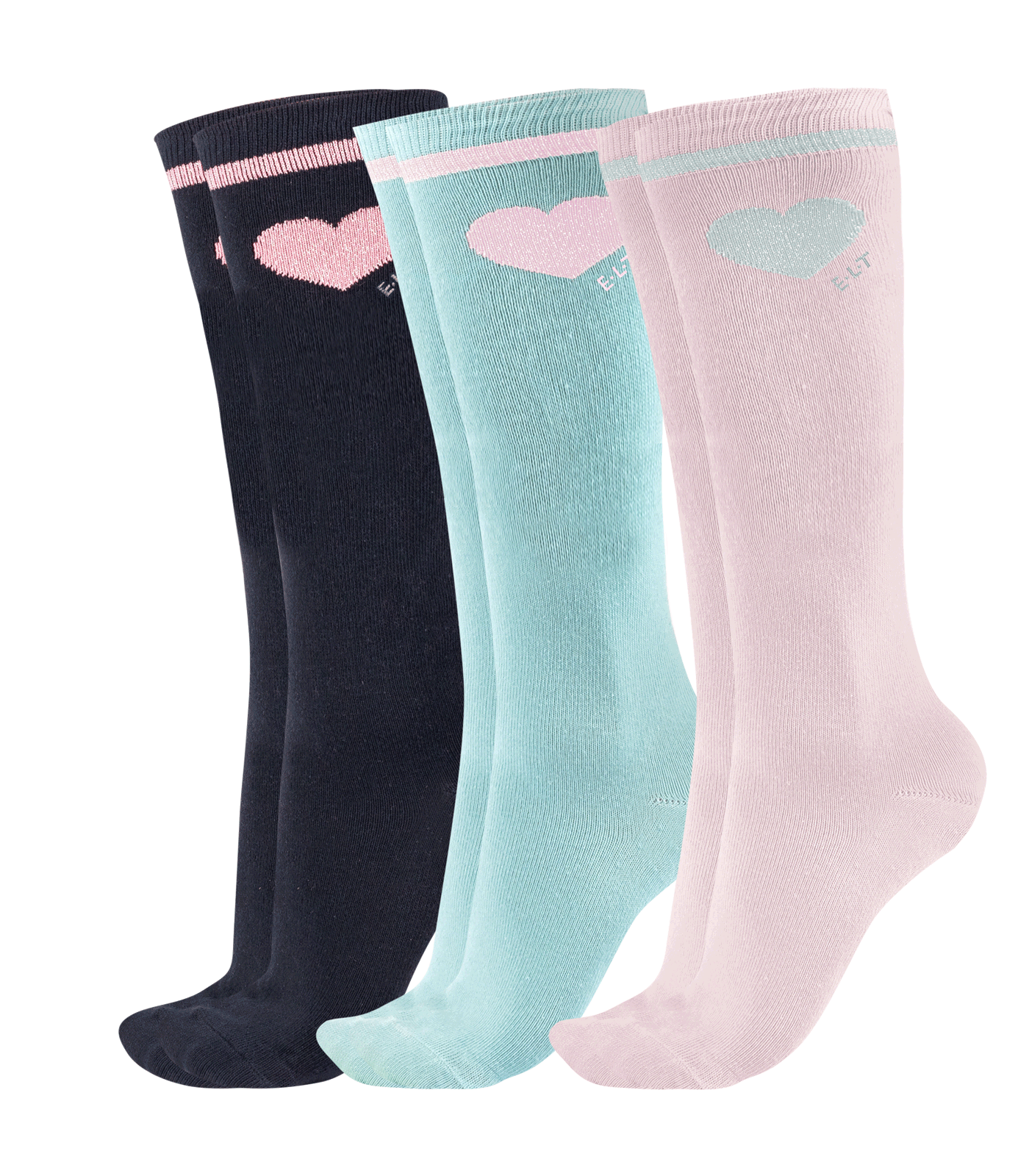 ELT Kinderreitsocken „Glitter“, 3er Pack