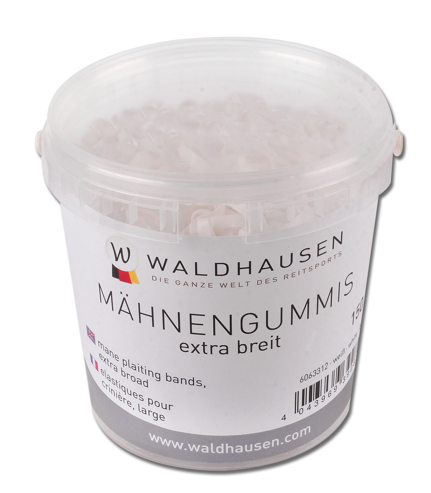 Waldhausen Mähnengummis „Extra Breit“, 150g Eimer